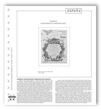 Álbum Cultural Torres - 2021 - Hoja 1049 - Efemérides - 300 Aniversario del Primer Mapa Postal